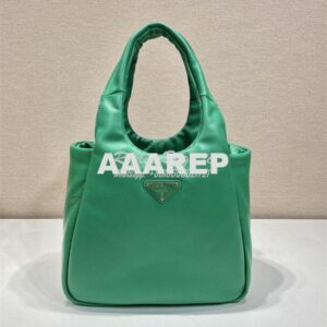 Replica Prada Medium padded Prada Soft green nappa leather bag 1BG413 2