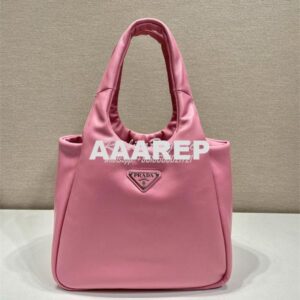 Replica Prada Medium padded Prada Soft pink nappa leather bag 1BG413 2