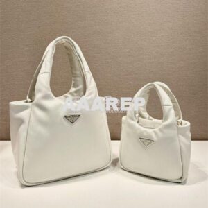 Replica Prada Medium padded Prada Soft white nappa leather bag 1BG413