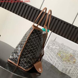 Replica Goyard ANJOUSPMLCG03TY01P Anjou PM Bag Black and Tan 2