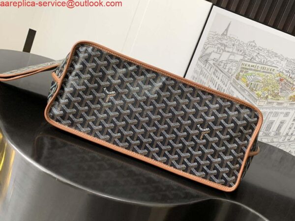 Replica Goyard ANJOUSPMLCG03TY01P Anjou PM Bag Black and Tan 4