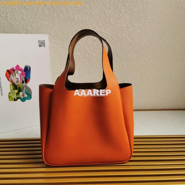 Replica Prada Leather Handbag 1BG335 Orange 10