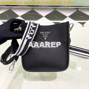 Replica Prada Leather Mini Shoulder Bag 1BH191 Black