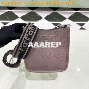 Replica Prada Leather Mini Shoulder Bag 1BH191 Clay Gray