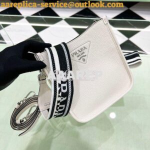 Replica Prada Leather Mini Shoulder Bag 1BH191 White 2