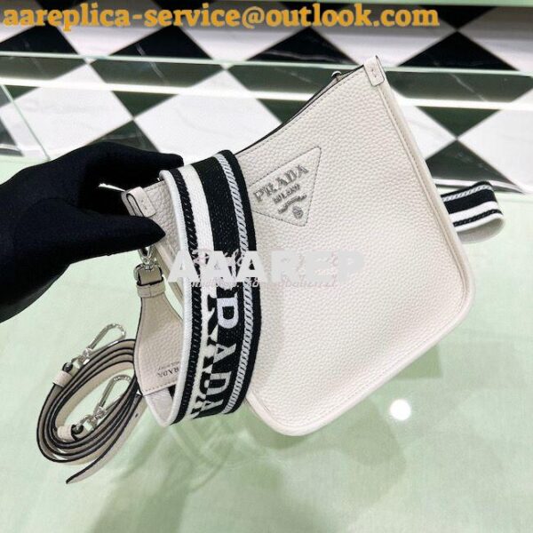 Replica Prada Leather Mini Shoulder Bag 1BH191 White 4