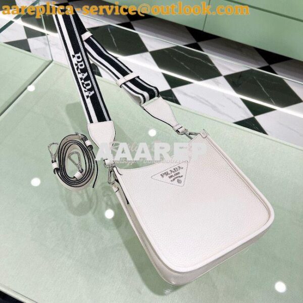 Replica Prada Leather Mini Shoulder Bag 1BH191 White 5