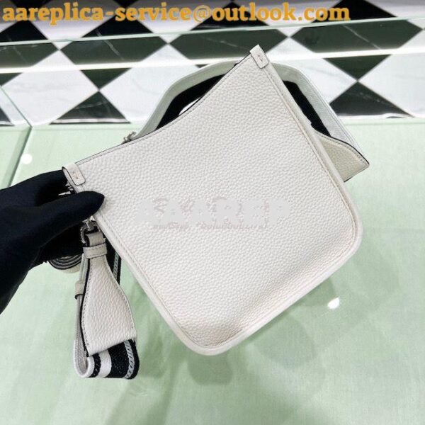 Replica Prada Leather Mini Shoulder Bag 1BH191 White 7