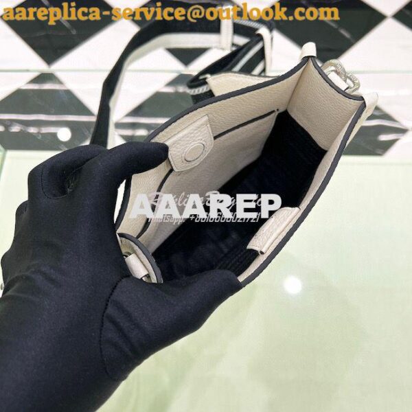 Replica Prada Leather Mini Shoulder Bag 1BH191 White 10