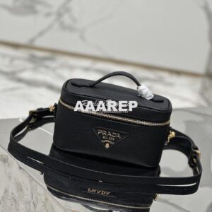 Replica Prada Leather mini-bag 1BH202 Black