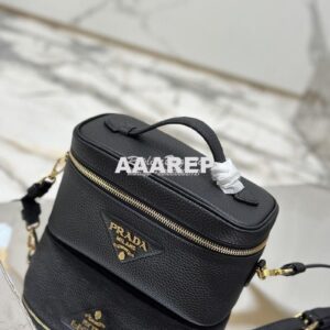 Replica Prada Leather mini-bag 1BH202 Black 2