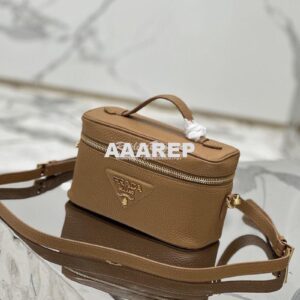 Replica Prada Leather mini-bag 1BH202 Caramel 2