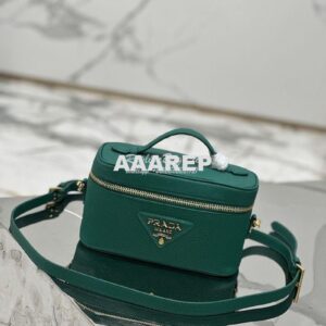 Replica Prada Leather mini-bag 1BH202 Green 2