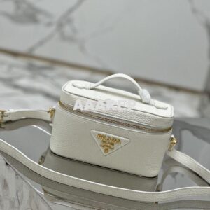 Replica Prada Leather mini-bag 1BH202 White 2