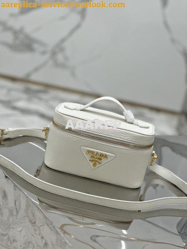 Replica Prada Leather mini-bag 1BH202 White 4
