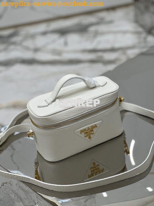 Replica Prada Leather mini-bag 1BH202 White 5