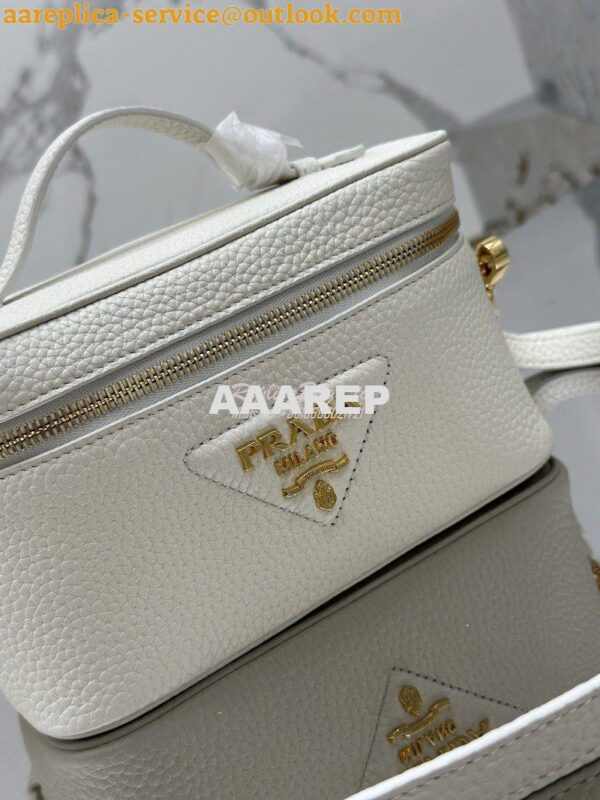 Replica Prada Leather mini-bag 1BH202 White 6