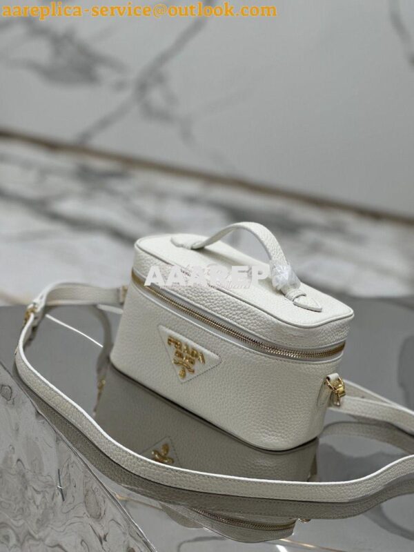 Replica Prada Leather mini-bag 1BH202 White 7