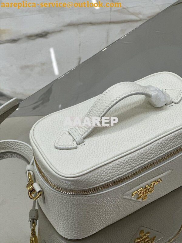 Replica Prada Leather mini-bag 1BH202 White 8