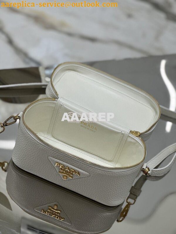 Replica Prada Leather mini-bag 1BH202 White 9