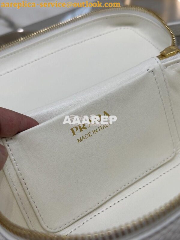 Replica Prada Leather mini-bag 1BH202 White 10