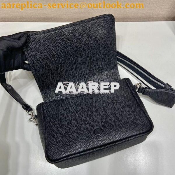 Replica Prada Leather shoulder bag 1BD314 Black 8