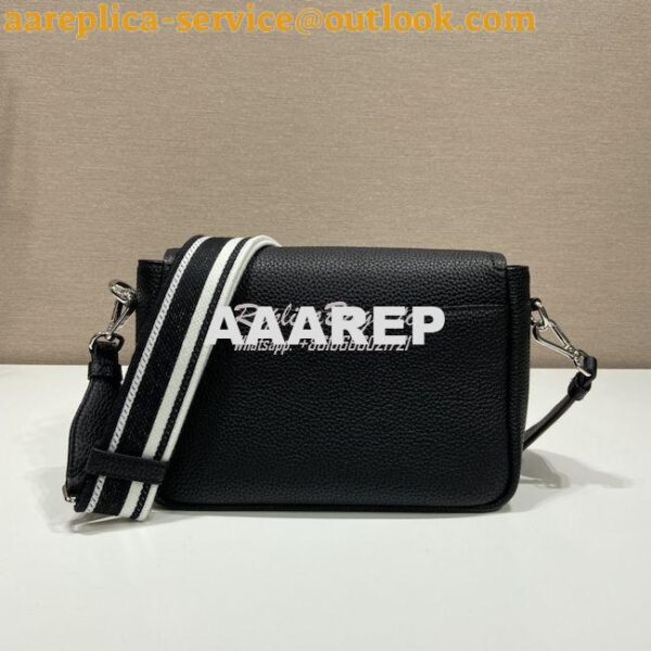 Replica Prada Leather shoulder bag 1BD314 Black 11