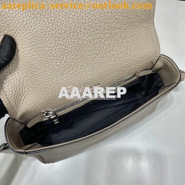 Replica Prada Leather shoulder bag 1BD314 Clay Grey 8