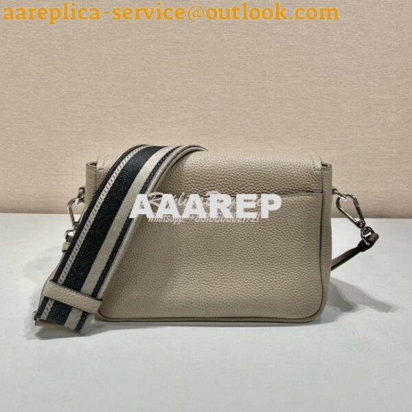 Replica Prada Leather shoulder bag 1BD314 Clay Grey 10