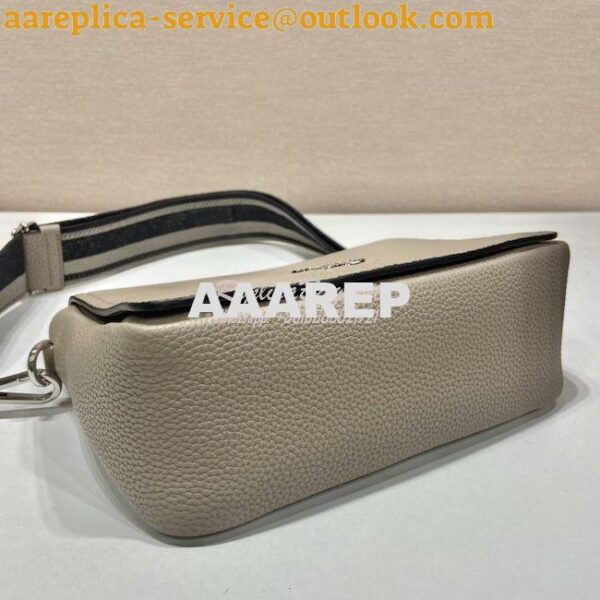 Replica Prada Leather shoulder bag 1BD314 Clay Grey 11