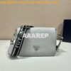 Replica Prada Leather shoulder bag 1BD314 Clay Grey