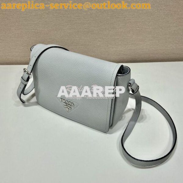 Replica Prada Leather shoulder bag 1BD314 Cornflower 5
