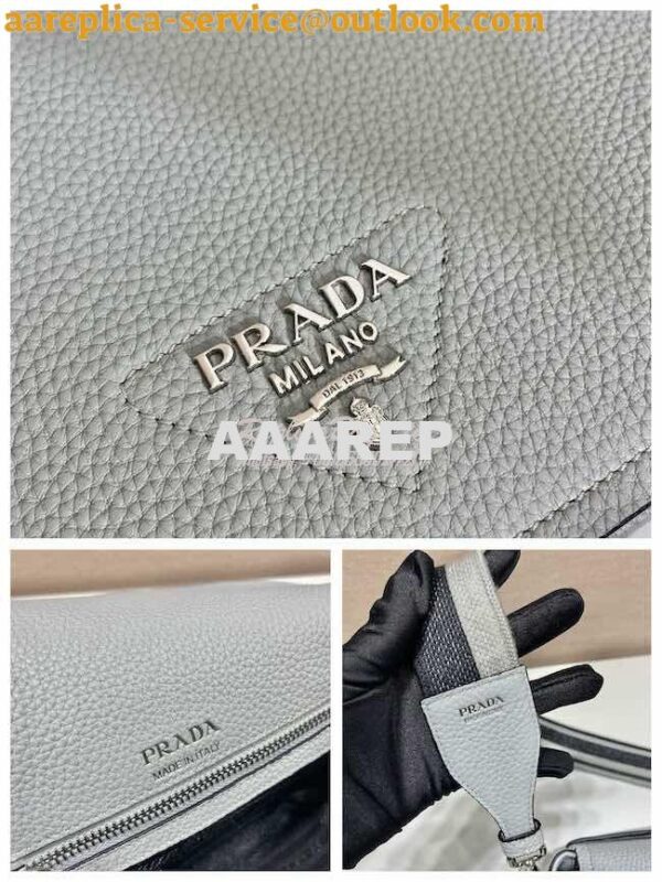 Replica Prada Leather shoulder bag 1BD314 Cornflower 7