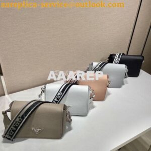 Replica Prada Leather shoulder bag 1BD314 Sand