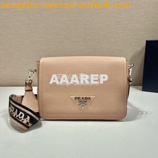 Replica Prada Leather shoulder bag 1BD314 Sand 5