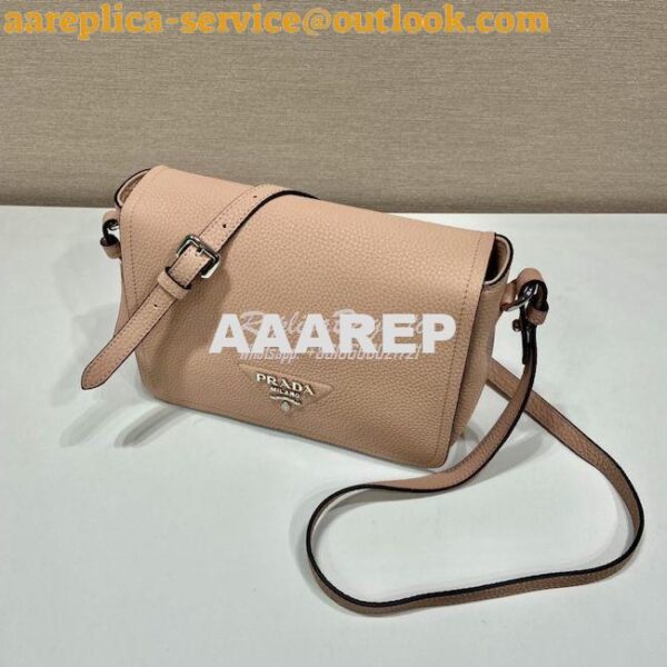 Replica Prada Leather shoulder bag 1BD314 Sand 6
