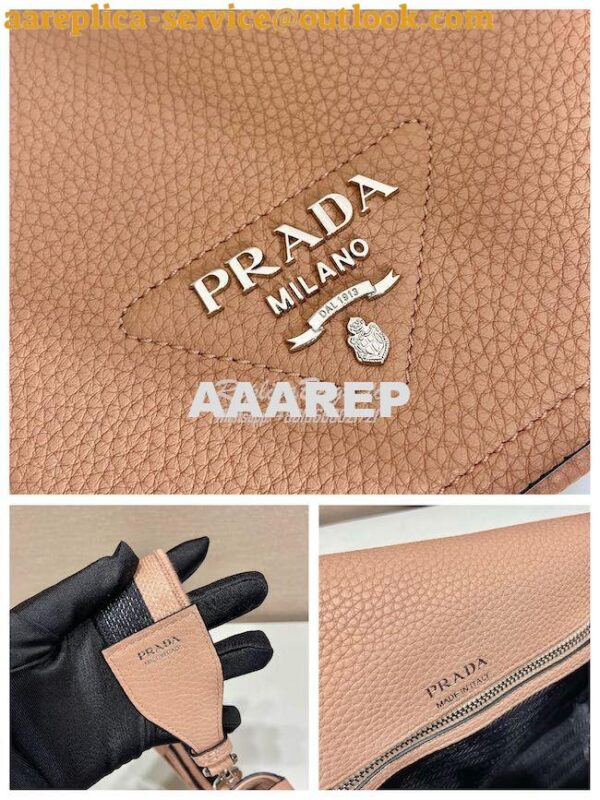 Replica Prada Leather shoulder bag 1BD314 Sand 7