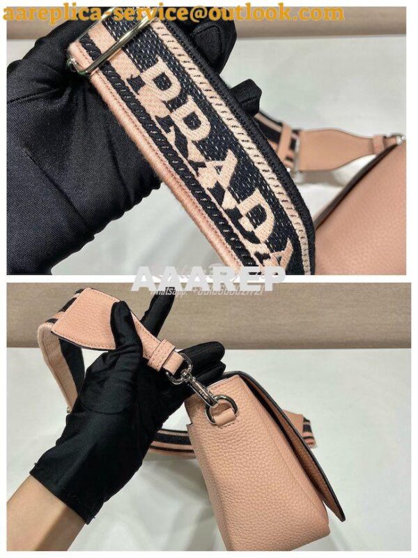 Replica Prada Leather shoulder bag 1BD314 Sand 8
