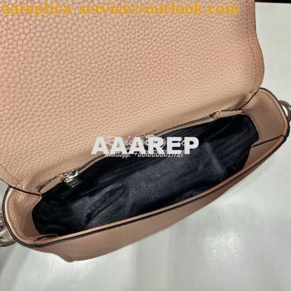 Replica Prada Leather shoulder bag 1BD314 Sand 10