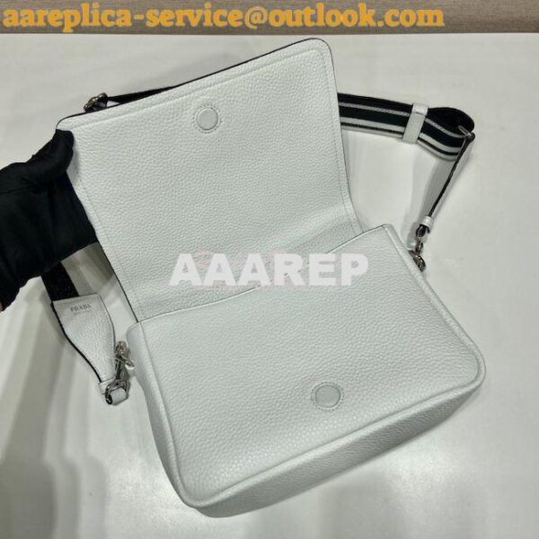 Replica Prada Leather shoulder bag 1BD314 White 7