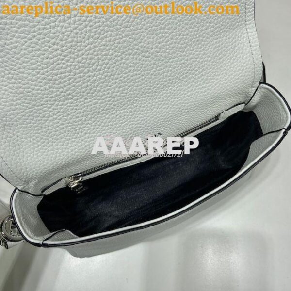 Replica Prada Leather shoulder bag 1BD314 White 8