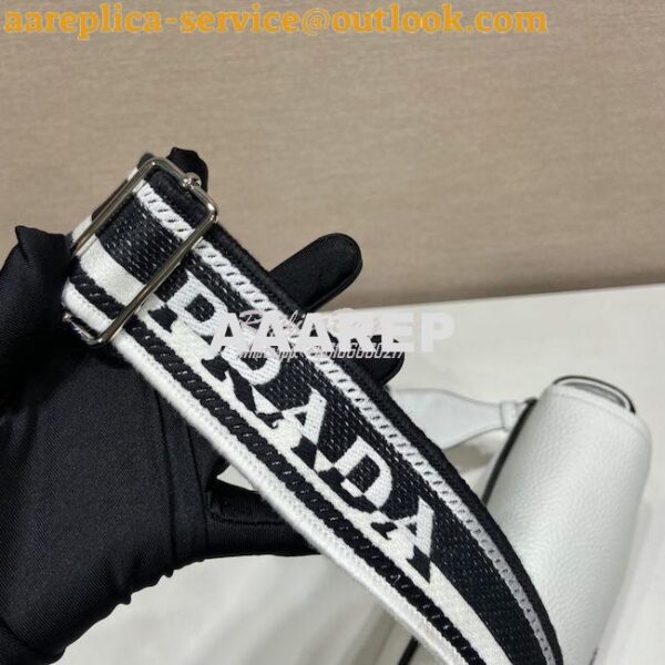 Replica Prada Leather shoulder bag 1BD314 White 9