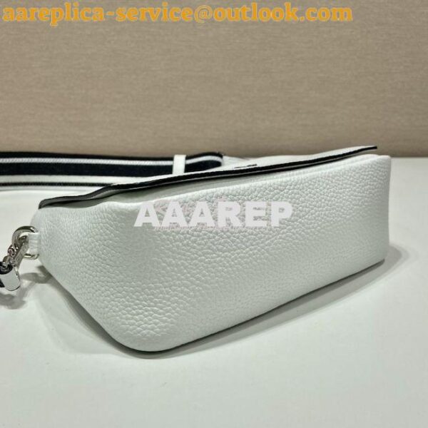 Replica Prada Leather shoulder bag 1BD314 White 10