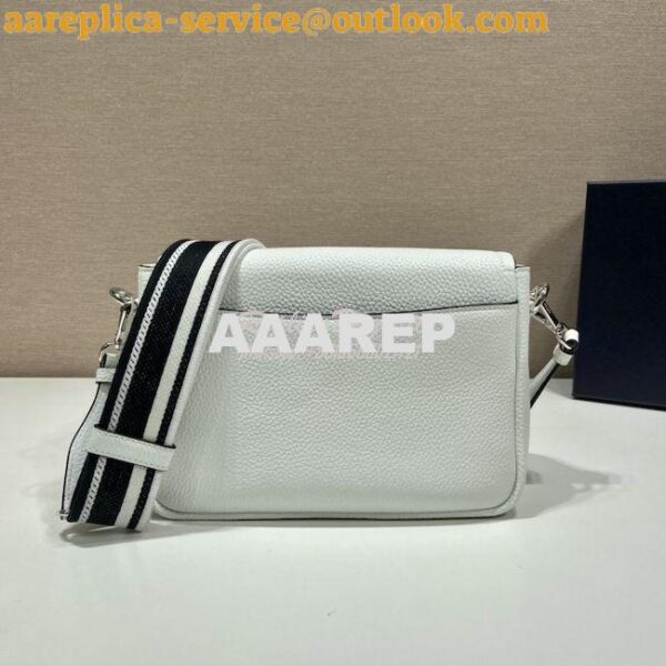 Replica Prada Leather shoulder bag 1BD314 White 11