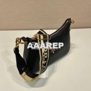 Replica Prada Leather shoulder bag 1BH193 Black 2