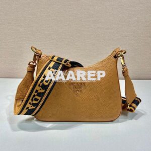 Replica Prada Leather shoulder bag 1BH193 Caramel 2