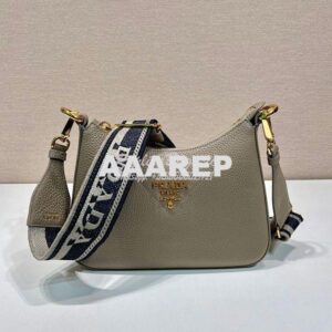 Replica Prada Leather shoulder bag 1BH193 Clay Grey