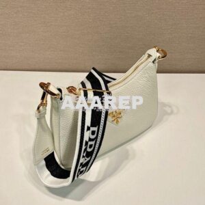 Replica Prada Leather shoulder bag 1BH193 White 2