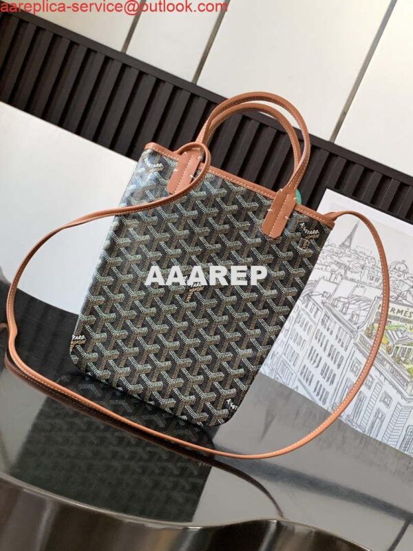 Replica Goyard POICLAPMLTY11CL61P Poitiers Claire Voie Bag Black &Brown 4