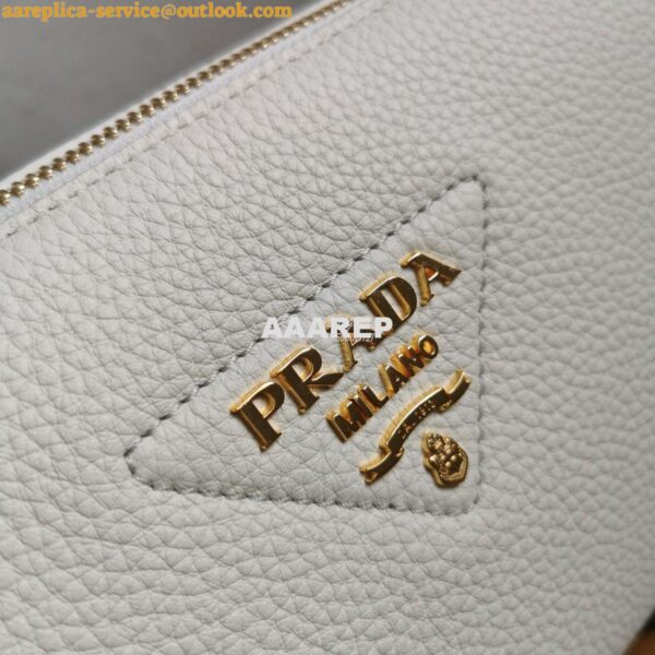 Replica Prada Leather shoulder bag 3 Layers 1BH194 White 5